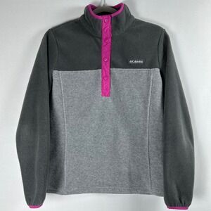 Columbia Benton Springs II Half Snap Fleece Pullover Jacket S Gray Pink Gorpcore